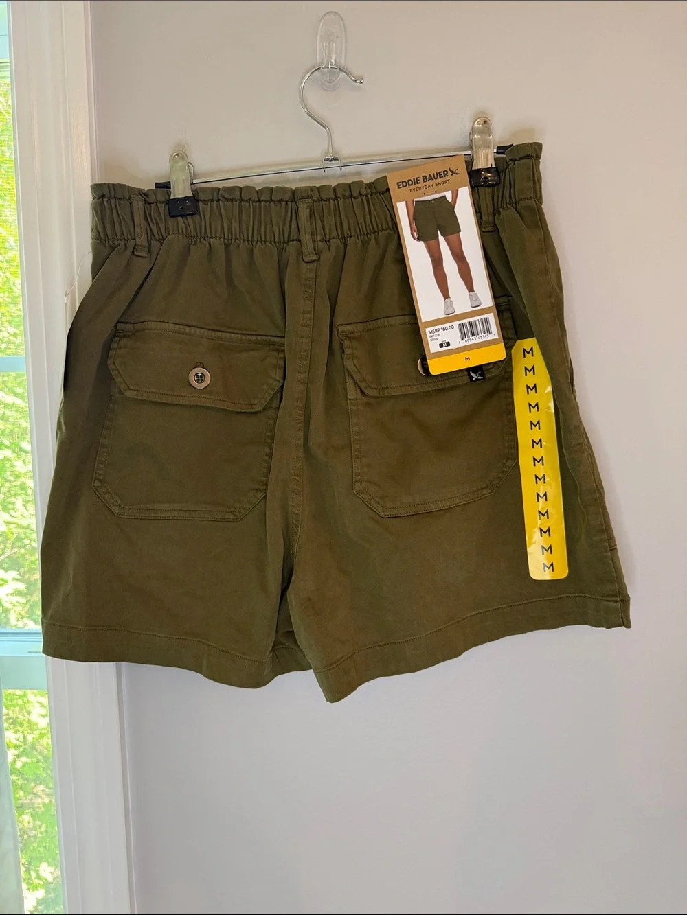 Eddie Bauer Olive Utility Cargo Shorts medium paperbag shorts